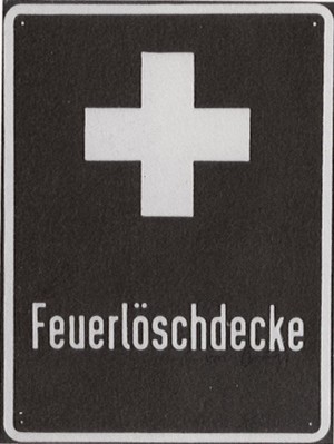 Joseph Beuys - nicht von Joyce (Not by Joyce), 1984, metal sign with handwritten addition