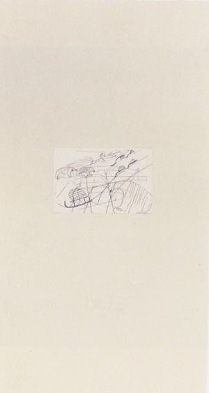 Joseph Beuys - Nordpol aus der Suite Tränen (North Pole from Suite Tears), 1985, etching on thin paper laid down on gray wove